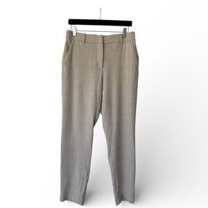 H&M Womens Plaid Straight Leg Ankle Pants Trousers Neutral Tan Beige Size M